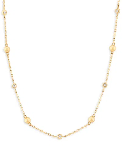 Saks Fifth Avenue Women's 14k Yellow Gold & 0.05 Tcw Diamond Station Necklace/17"