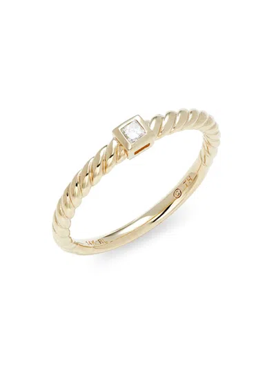 Saks Fifth Avenue Women's 14k Yellow Gold & 0.05 Tcw Diamond Twisted Ring