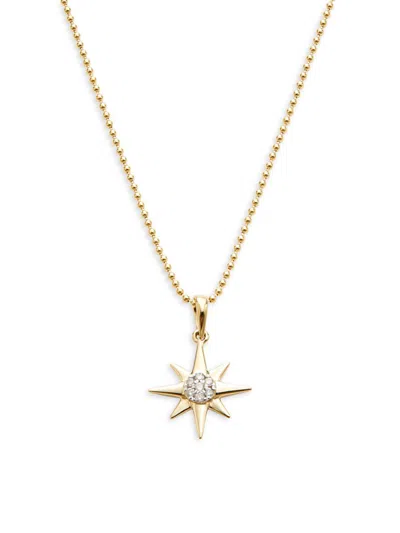 Saks Fifth Avenue Women's 14k Yellow Gold & 0.050 Tcw Diamond North Star Pendant Necklace