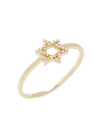 Saks Fifth Avenue Women's 14k Yellow Gold & 0.052 Tcw Diamond Star Ring