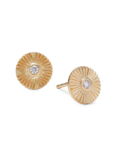 Saks Fifth Avenue Women's 14k Yellow Gold & 0.052 Tcw Diamond Stud Earrings