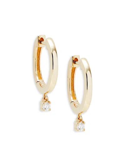 Saks Fifth Avenue Women's 14k Yellow Gold & 0.054 Tcw Diamond Drop Earrings