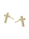 Saks Fifth Avenue Women's 14k Yellow Gold & 0.06 Tcw Diamond Cross Stud Earrings In Yellow Gold