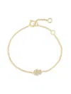 Saks Fifth Avenue Women's 14k Yellow Gold & 0.06 Tcw Diamond Hamsa Bracelet In Gold