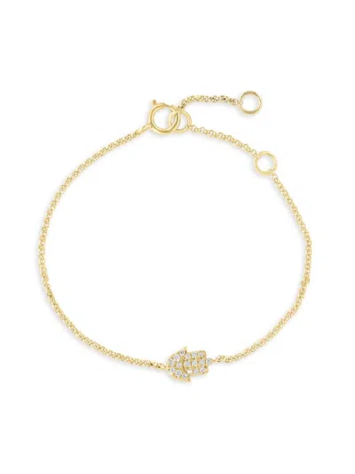 Saks Fifth Avenue Women's 14k Yellow Gold & 0.06 Tcw Diamond Hamsa Bracelet