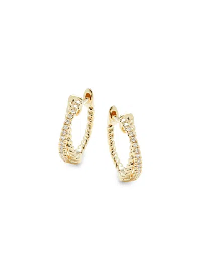 Saks Fifth Avenue Women's 14k Yellow Gold & 0.06 Tcw Diamond Huggie Earrings