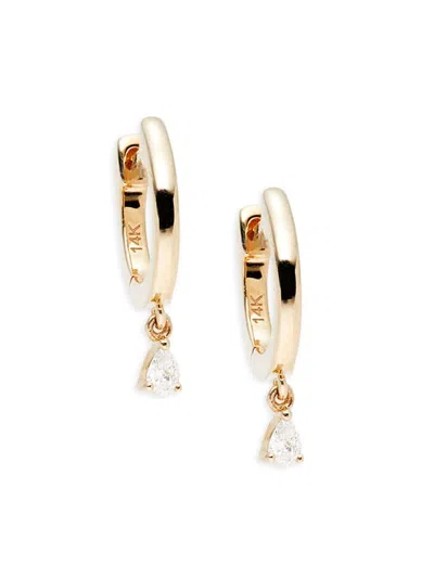 Saks Fifth Avenue Women's 14k Yellow Gold & 0.06 Tcw Diamond Huggie Earrings