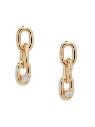 Saks Fifth Avenue Women's 14k Yellow Gold & 0.06 Tcw Diamond Link Chain Drop Earrings