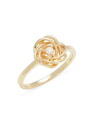 Saks Fifth Avenue Women's 14k Yellow Gold & 0.06 Tcw Diamond Love Knot Ring