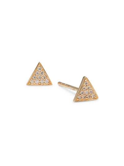 Saks Fifth Avenue Women's 14k Yellow Gold & 0.062 Tcw Diamond Stud Earrings