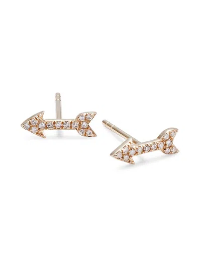 Saks Fifth Avenue Women's 14k Yellow Gold & 0.07 Tcw Diamond Arrow Stud Earrings