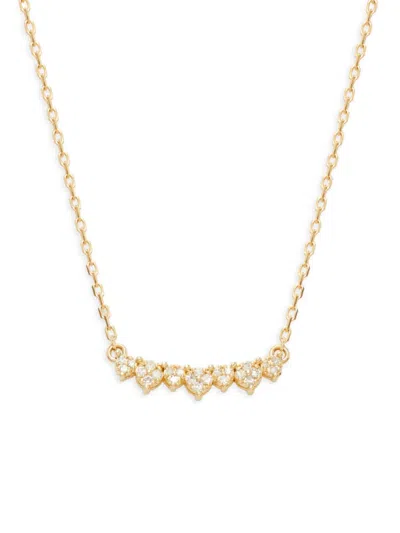 Saks Fifth Avenue Women's 14k Yellow Gold & 0.07 Tcw Diamond Cluster Bar Necklace/17.75"
