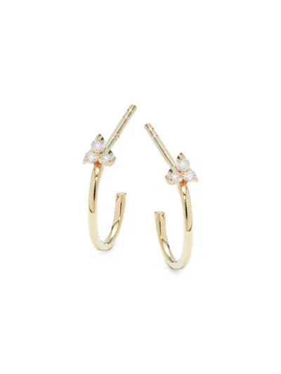 Saks Fifth Avenue Women's 14k Yellow Gold & 0.07 Tcw Diamond Hoop Earrings