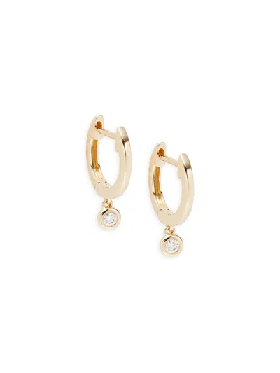 Saks Fifth Avenue Women's 14k Yellow Gold & 0.07 Tcw Diamond Huggie Hoop Earrings