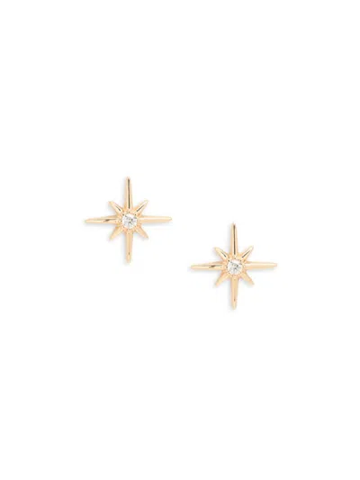 Saks Fifth Avenue Women's 14k Yellow Gold & 0.07 Tcw Diamond North Star Stud Earrings