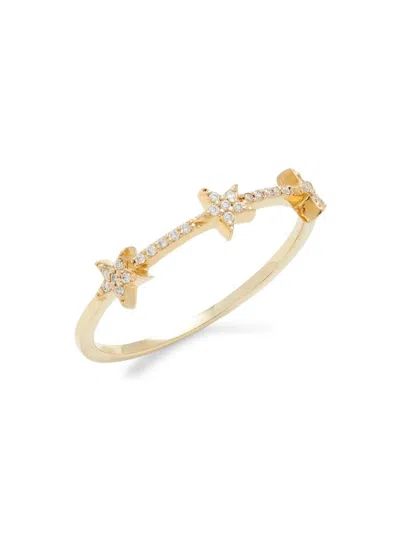 Saks Fifth Avenue Women's 14k Yellow Gold & 0.07 Tcw Diamond Star Ring