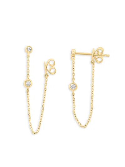 Saks Fifth Avenue Women's 14k Yellow Gold & 0.07 Tcw Diamond Threader Earrings