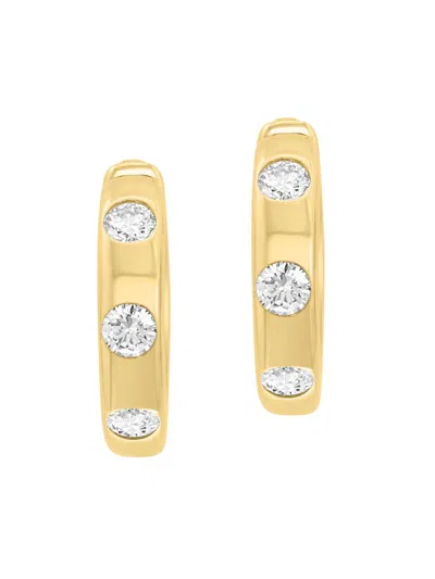 Saks Fifth Avenue Women's 14k Yellow Gold & 0.07 Tcw Lab-grown Diamond Hoop Earrings