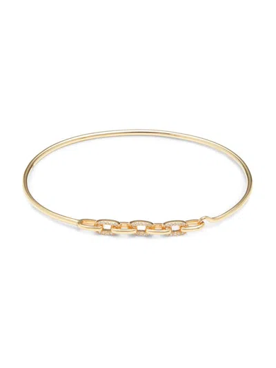 Saks Fifth Avenue Women's 14k Yellow Gold & 0.074 Tcw Diamond Chain Link Bangle