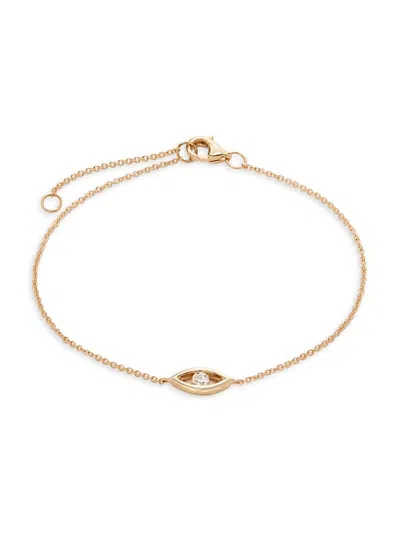 Saks Fifth Avenue Women's 14k Yellow Gold & 0.08 Tcw Diamond Eye Bracelet