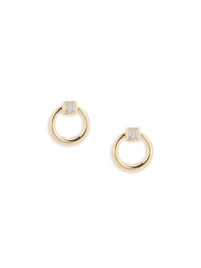 Saks Fifth Avenue Women's 14k Yellow Gold & 0.08 Tcw Diamond Knocker Stud Earrings