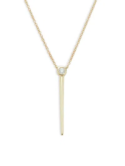 Saks Fifth Avenue Women's 14k Yellow Gold & 0.08 Tcw Diamond Lariat Necklace