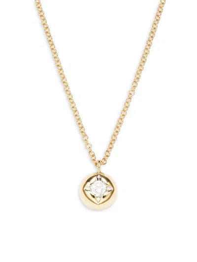 Saks Fifth Avenue Women's 14k Yellow Gold & 0.08 Tcw Diamond Round Pendant Necklace