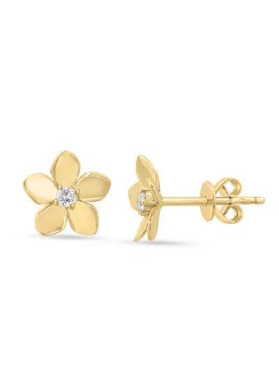 Saks Fifth Avenue Women's 14k Yellow Gold & 0.08 Tcw Stud Earrings