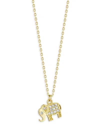 Saks Fifth Avenue Women's 14k Yellow Gold & 0.09 Tcw Diamond Elephant Pendant Necklace