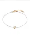 Saks Fifth Avenue Women's 14k Yellow Gold & 0.09 Tcw Diamond Heart Bezel String Bracelet In Yellow Gold