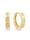 Saks Fifth Avenue Women's 14k Yellow Gold & 0.09 Tcw Diamond Huggie Earrings In Yellow Gold