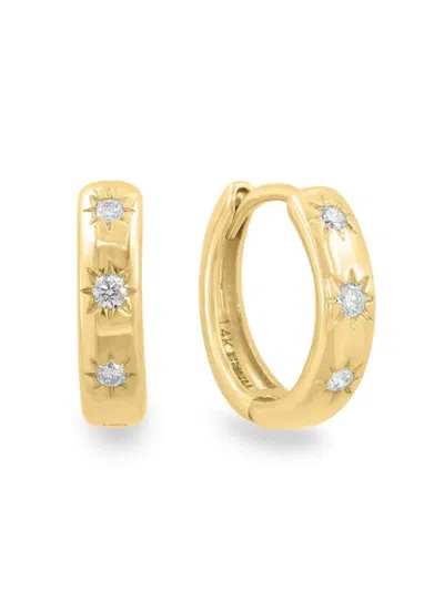 Saks Fifth Avenue Women's 14k Yellow Gold & 0.09 Tcw Diamond Huggie Earrings