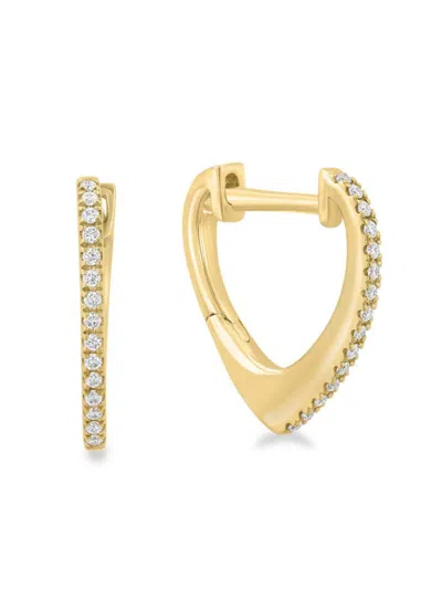 Saks Fifth Avenue Women's 14k Yellow Gold & 0.09 Tcw Diamond Huggie Earrings