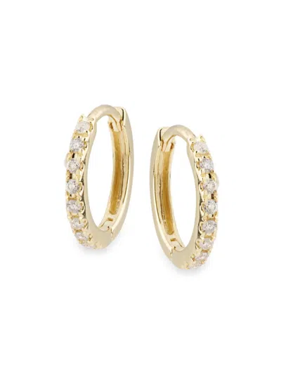 Saks Fifth Avenue Women's 14k Yellow Gold & 0.09 Tcw Diamond Huggie Earrings