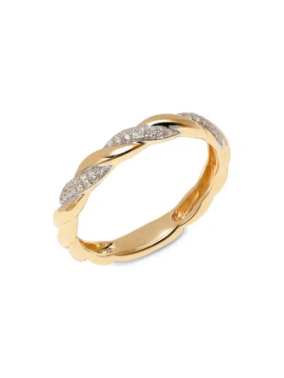 Saks Fifth Avenue Women's 14k Yellow Gold & 0.09 Tcw Diamond Twist Ring