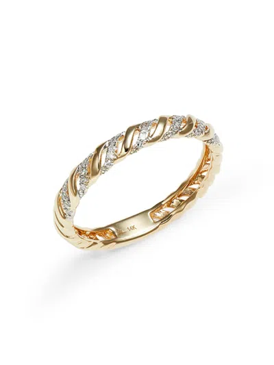 Saks Fifth Avenue Women's 14k Yellow Gold & 0.09 Tcw Diamond Twisted Ring
