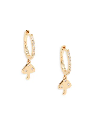 Saks Fifth Avenue Women's 14k Yellow Gold & 0.094 Tcw Diamond Drop Earrings