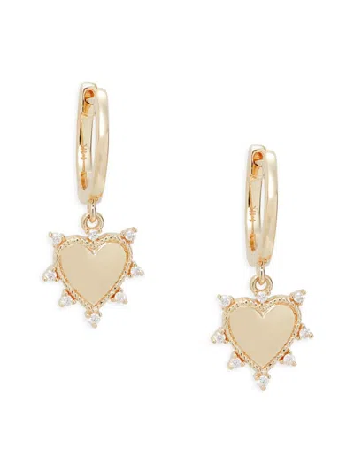 Saks Fifth Avenue Women's 14k Yellow Gold & 0.097 Tcw Diamond Huggie Earrings