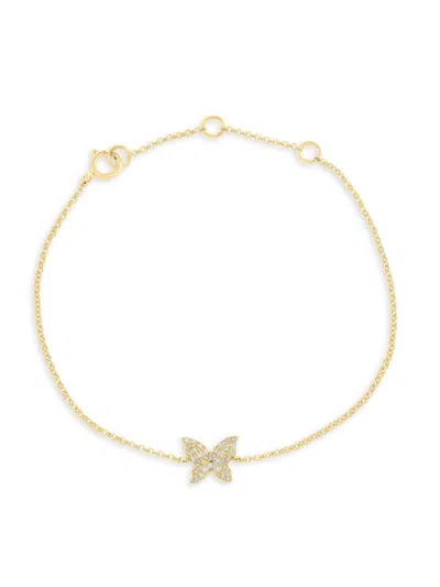Saks Fifth Avenue Women's 14k Yellow Gold & 0.1 Tcw Diamond Chain Bracelet