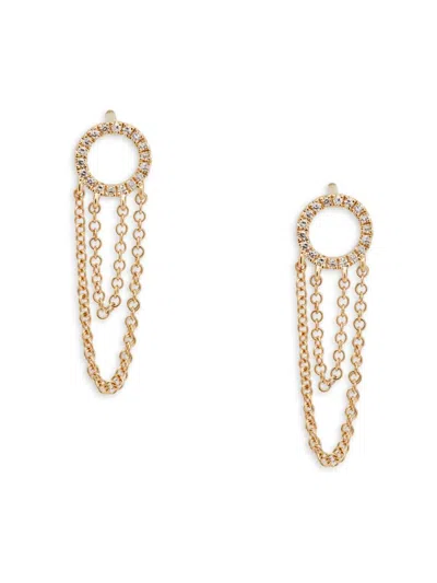 Saks Fifth Avenue Women's 14k Yellow Gold & 0.1 Tcw Diamond Drop Earrings