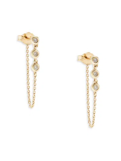 Saks Fifth Avenue Women's 14k Yellow Gold & 0.1 Tcw Diamond Drop Earrings