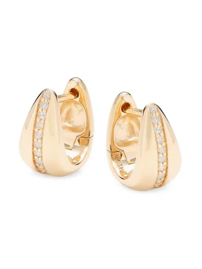 Saks Fifth Avenue Women's 14k Yellow Gold & 0.1 Tcw Diamond Huggie Earrings