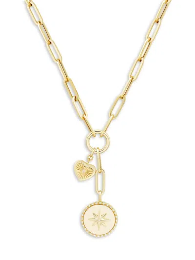 Saks Fifth Avenue Women's 14k Yellow Gold & 0.1 Tcw Diamond Lariat Necklace