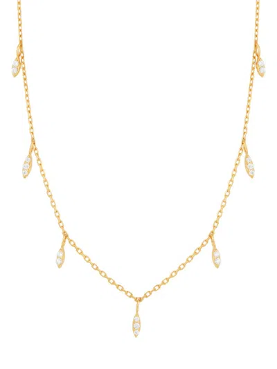 Saks Fifth Avenue Women's 14k Yellow Gold & 0.10 Tcw Diamond Charm Chain Necklace/17"
