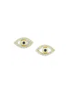 Saks Fifth Avenue Women's 14k Yellow Gold & 0.10 Tcw Diamond Evil Eye Stud Earrings In Yellow Gold
