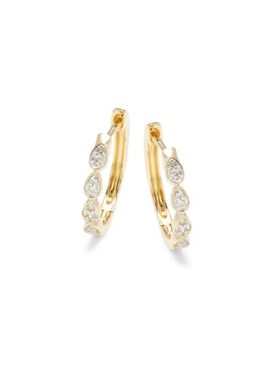 Saks Fifth Avenue Women's 14k Yellow Gold & 0.10 Tcw Diamond Hoop Earrings