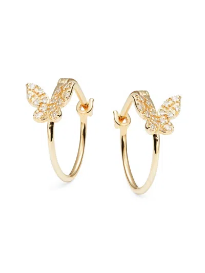 Saks Fifth Avenue Women's 14k Yellow Gold & 0.10 Tcw Diamond Huggie Earrings