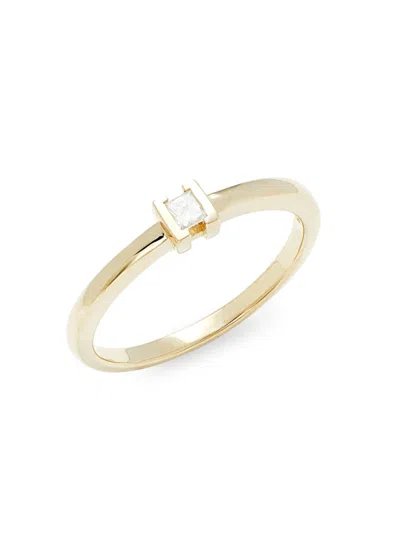 Saks Fifth Avenue Women's 14k Yellow Gold & 0.10 Tcw Diamond Princess Ring