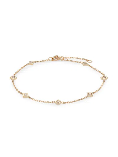 Saks Fifth Avenue Women's 14k Yellow Gold & 0.10 Tcw Diamond Station Bracelet