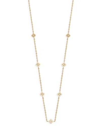 Saks Fifth Avenue Women's 14k Yellow Gold & 0.10 Tcw Diamond Station Necklace/17"